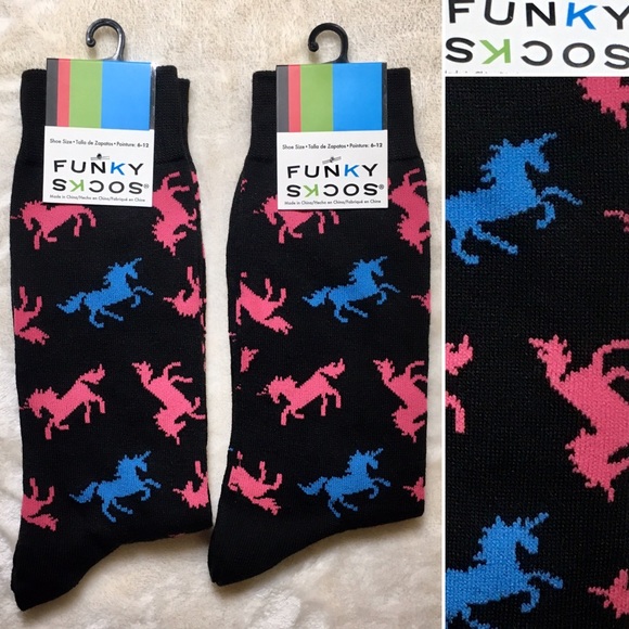Funky Socks Other - 3/$20 NWT Unicorn print Funky Socks pink blue fun